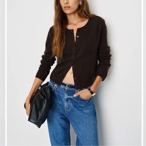 Reformation Clara cardigan in mole Sz small NWT